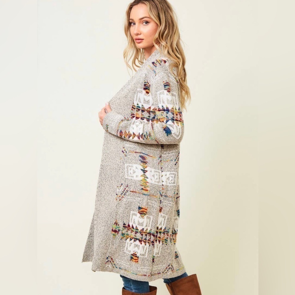 Northern Angel Fair Isle Nordic Duster Cardigan
Size XL